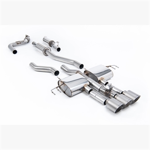 Milltek Resonansdempet (Stillest) Cat-Back med 3 x GT-115 Børstede Titanium Endestusser Honda Integra DE5 Type S