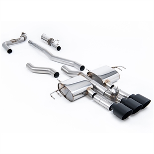 Milltek Delvis Resonert (Middels Lydnivå) Cat-Back-System Med 3 x GT-115 Cerakote Sorte Enderør Til Honda Integra DE5 Type S