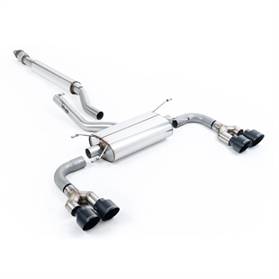 Milltek Resonated (Stillere) Quad Utløp Cat Back for TRD Diffuser med Keramiske Svarte Enderør Toyota GR86