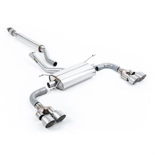 Milltek Resonated (Stillere) Quad Utløp Cat Back for TRD Diffuser med Børstede Titan Enderør Toyota GR86