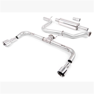 Milltek Resonated (Stillere) Cat-Back Eksosanlegg med Doble GT100 Enderør (GTI Stil) VW Golf GTD Mk7