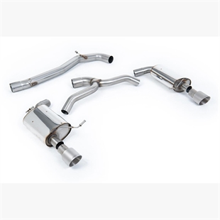 Milltek Non-Resonated (Høyere) Cat-Back Eksosanlegg med Titanium GT-100 Dekorender VW Golf 2.0TFSI Mk7