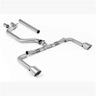 Milltek 80mm OPF/GPF Baksystem med Børstede Titanium Enderør (Race System - Høyest) VW Golf Mk8 GTi (245ps OPF/GPF Utstyrte Modeller Kun)