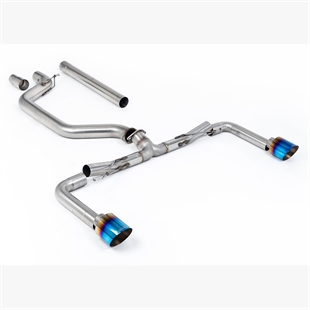 Milltek 80mm OPF/GPF Baksystem med Brente Titanium Enderør (Race System - Høyest) VW Golf Mk8 GTi (245ps OPF/GPF Utstyrte Modeller Kun)