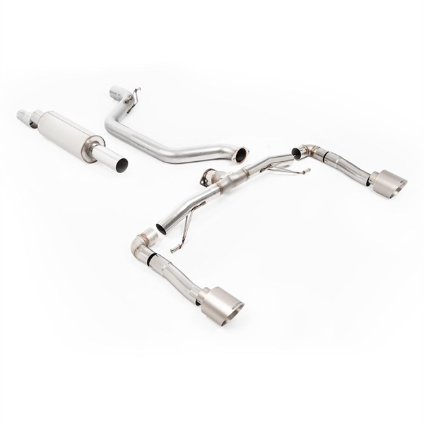 Milltek Partikkelfilter-bak Race System (Høyest) 80mm med Børstede Titanium GT-115 Endestusser Seat Leon Cupra 2.0 TSI 245ps (GPF Modeller)