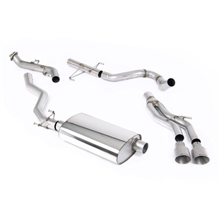 Milltek Non-Resonated (Høyere) Catback med 2 x GT-100 Børstede Titanium Endestykker