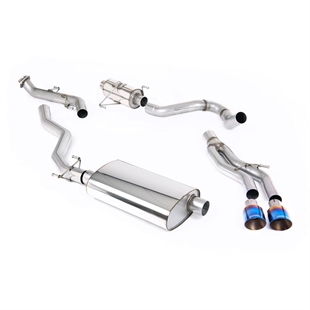 Milltek Resonated Catback med 2 x GT-100 Brente/Blå Titanium Enderør Toyota Tacoma 2.4L Turbo Hybrid