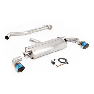 Milltek Valved Straight Pipe System med Brente/Blå Titanium Enderør Toyota GR Yaris (Gen 2)