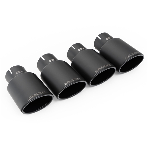 Milltek Coupe/Cabriolet Non Sport Diff modeller - Ikke-Resonert (Høyere) Cat-Back Eksosanlegg med med Quad Black Ovale Endestusser Audi S5 B9