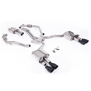 Milltek Sport Diff-modeller Med Avstivningsstag (LHD) – Resonert Cat-back Eksosanlegg Med Fire Cerakote-svarte Enderør Til Audi S5 B9 V6 Turbo Coupé