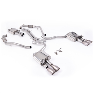 Milltek Sport Diff-modeller Med Avstivningsstag (LHD) – Resonert Cat-back Eksosanlegg Med Fire Enderør I Børstet Titan Til Audi S5 B9 V6 Turbo Coupé