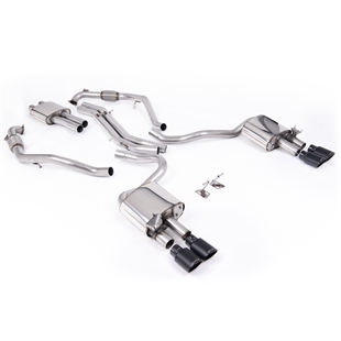 Milltek Sport Diff-modeller Med Avstivningsstag (LHD) – Resonert Cat-back Eksosanlegg Med Fire Svarte Ovale Enderør Til Audi S5 B9 V6 Turbo Coupé