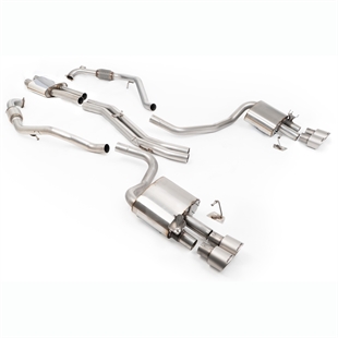 Milltek Sport Diff Uten Avstivningsstag – Resonansdempet (Stillere) Cat-Back Eksosanlegg Med Fire GT-100 Enderør I Titan, Høyrestyrt (RHD), Audi S4/S5 B9