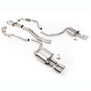 Milltek Sport Diff Uten Avstivningsstag – Resonansdempet (Mer Stillegående) Cat-back Eksosanlegg Med Fire Polerte Ovale Enderør, Høyrestyrt (RHD), Audi S4/S5 B9