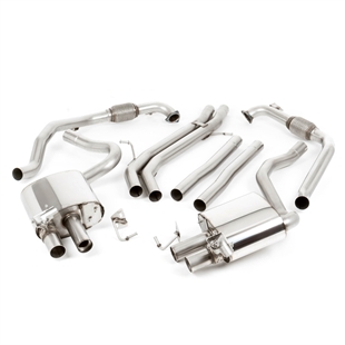 Milltek Coupe/Cabriolet Non Sport Diff Modeller - Ikke-Resonert (Høyere) Cat-Back Eksosanlegg Med Fire GT-100 Brente Titan Enderør Audi S5 B9