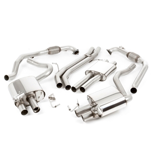 Milltek Coupe/Cabriolet Non Sport Diff modeller - Resonert (Stillere) Cat-Back Eksosanlegg med Quad Polerte Ovale Endestusser Audi S5 B9