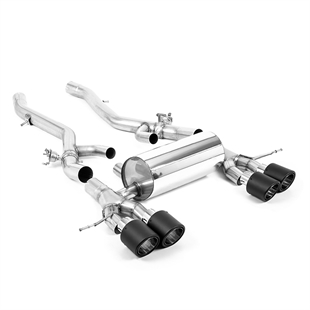 Milltek Senterresonator-Bakre System med JET-115 Karbonfiber Enderør BMW 2 Serie M2 Coupé (G87 S58 NAS Ikke-OPF/GPF Modeller)