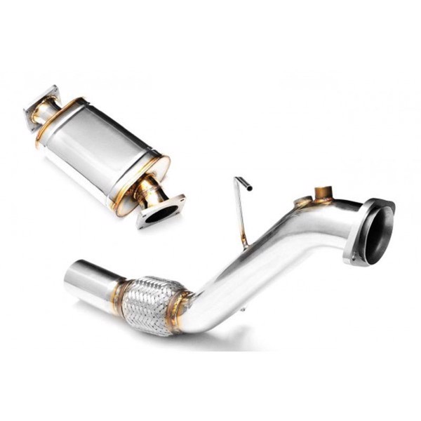 RM Motors Downpipe BMW E60, E61 525d, 530d M57N + SILENCER