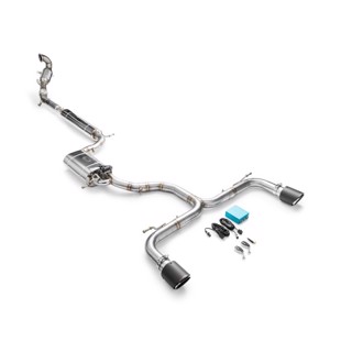 RM Motors Complete exhaust system for Seat Leon Cupra 3 with sport catalyst Emission standard - Euro 4, Capacity - 200 cpsi, Tip diameter - 89 mm, Exhaust tip - 2