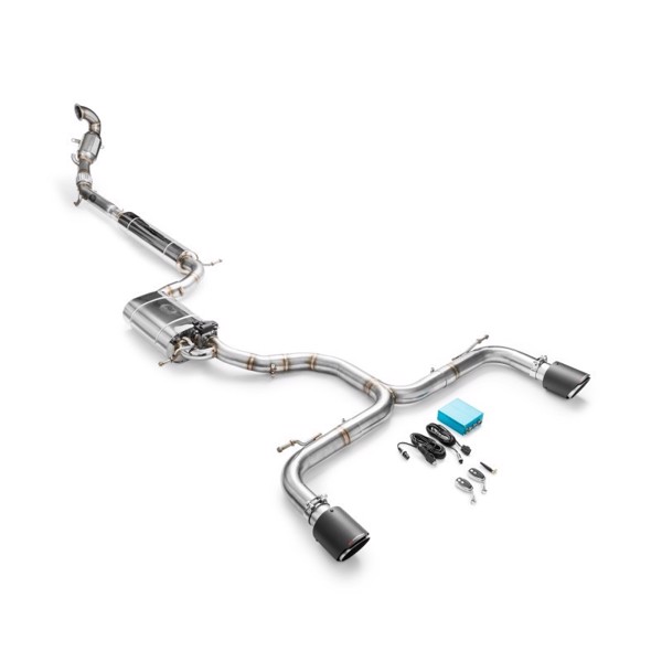 RM Motors Complete exhaust system for Seat Leon Cupra 3 with sport catalyst Emission standard - Euro 4, Capacity - 100 cpsi, Tip diameter - 101 mm, Exhaust tip - 4