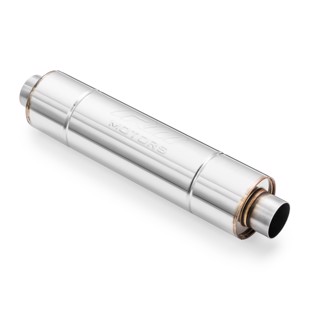 RM Motors Sports straight through silencer RM02 with Embossing Can length - 550 mm, Inlet diameter - 76 mm, Can diameter - 130 mm