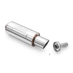 RM Motors Round straight through end silencer TOK1 Tip length - 120 mm, Ending - Oblique, Silencer - Yes, Pipe diameter - 76 mm