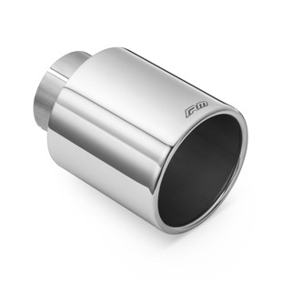 RM Motors RM Motors polished stainless steel straight tip KPZP Inlet diameter - 76 mm, Tip diameter - 101 mm, Including the cla