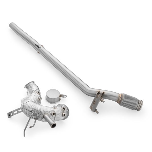 RM Motors Downpipe + DPF OFF Sett VW Golf VIII 2.0 TDI GTD, Med Varmeskjold