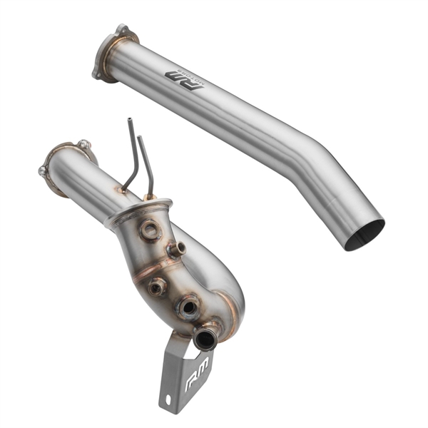 RM Motors Downpipe Set Audi A7 Sportback 3.0 TDI – No Catalytic Converter – No Silencer – Set with Silencer – No Heat Shield