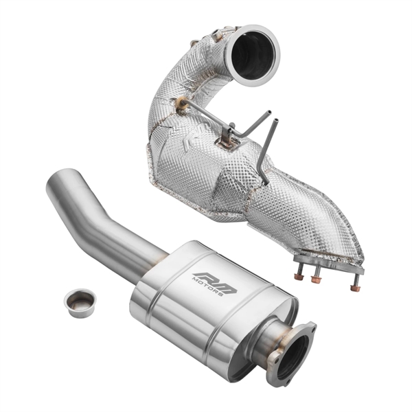 RM Motors Downpipe Set Audi Q5 3.0 TDI +Heat Shield MS + Silencer