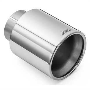 RM Motors Polert Rustfritt Stål Rett Eksosstuss KPZP/DK, Innløpsdiameter - 50 mm, Spissdiameter - 101 mm Med Klemme