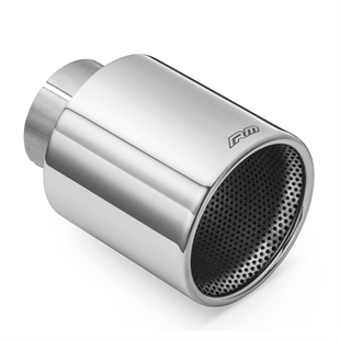 RM Motors Polert Rustfritt Stål Rett Eksosstuss KPZP/DP, Innløpsdiameter - 50 mm, Spissdiameter - 101 mm Med Klemme