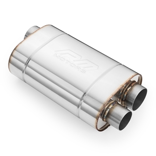 RM Motors Universal E012 Elliptisk Lyddemper For Bruk Med Spjeld Lengde På Demper – 300 mm, Inngangsdiameter – 63,5 mm
