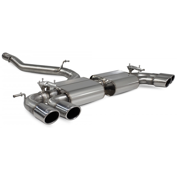 Scorpion Non-Resonated Cat/GPF Back System with Electronic Valves - VW MK7.5 Golf R - Monaco