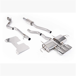 Milltek Del Resonated (Road+) Ikke-Ventilstyrte Catback Systemer med Polerte Enderør Honda Civic FL5 Type R